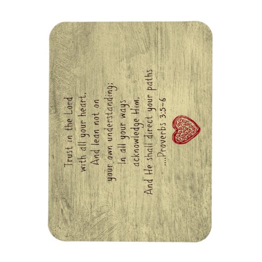 キリスト教の聖書の詩の箴言3:5-6 マグネット (縦)