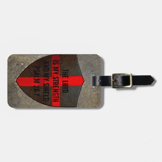 キリスト教の聖書の詩の賛美歌の28:7の主。.myの強さ ラゲッジタグ (正面横)