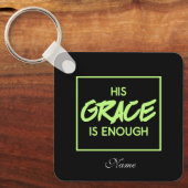 キリスト教の聖書は彼の優雅さは十分である キーホルダー (正面)