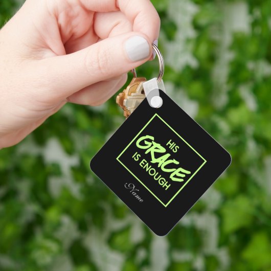 キリスト教の聖書は彼の優雅さは十分である キーホルダー (手)