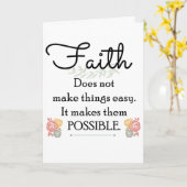 キリスト教の聖書は、信仰は物事を簡単にするものではない カード (黄色い花)