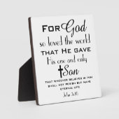 キリスト教の聖書第3章16節 フォトプラーク (正面)