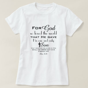 キリスト教の聖書第3章16節 Tシャツ