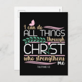 キリスト教の聖書聖句ピリピ4:13 シーズンポストカード (正面/裏面)