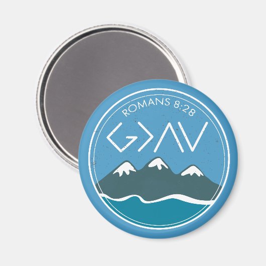 キリスト教の聖書聖句ローマ8:28神は素晴らし マグネット (正面/裏面)