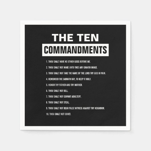 キリスト教の聖書聖句10戒 スタンダードカクテルナプキン (正面)