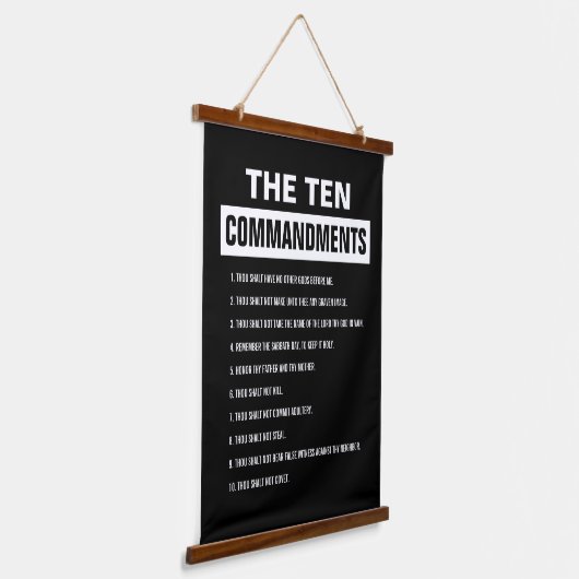 キリスト教の聖書聖句10戒 吊り下げ型タペストリー (傾斜あり)