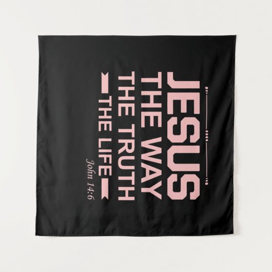 キリスト教の聖書詩イエス・ウェイ真実の人生 タペストリー (正面(横))