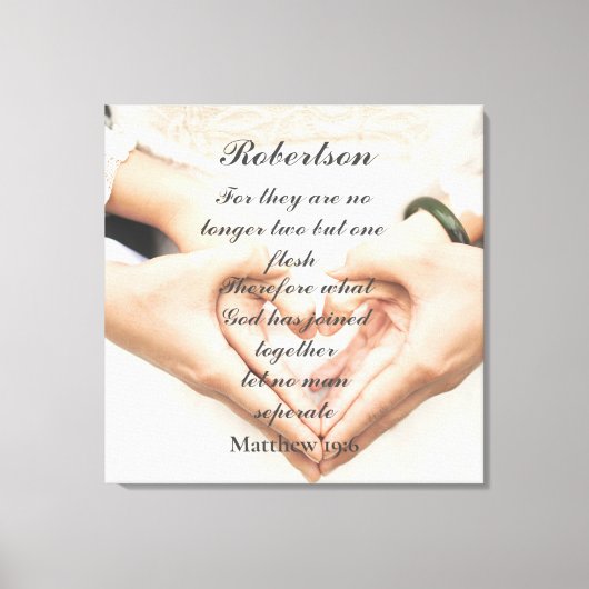 キリスト教の聖書 結婚写真 キャンバスプリント (正面)