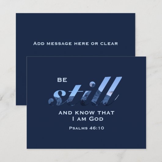 キリスト教の聖書 静けさ ブルーマウンテン カスタム ノートカード (正面/裏面)