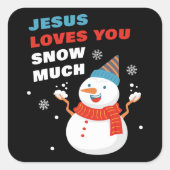 キリスト教の聖降誕祭は雪が大好き スクエアシール (正面)