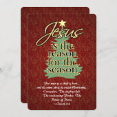 キリスト教の聖降誕祭への挨拶 シーズンカード (正面/裏面)