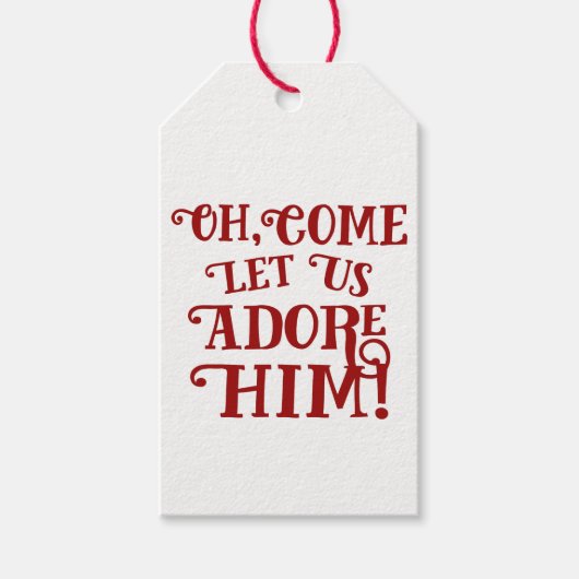 キリスト教の聖降誕祭を聞いて彼を崇拝しよう ギフトタグ (正面)