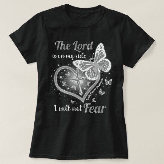 キリスト教の脳のがん主は私の側にいる Tシャツ (デザイン正面)