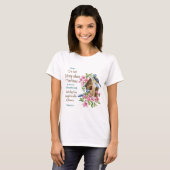 キリスト教の花と鳥のデザイン 明日を心配するな Tシャツ (正面フル)