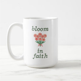 キリスト教の花柄と信仰の文字デザインで優しいギフト コーヒーマグカップ