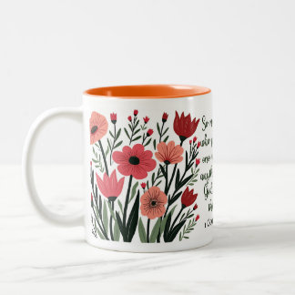 キリスト教の花柄マグカップ ツートーンマグカップ