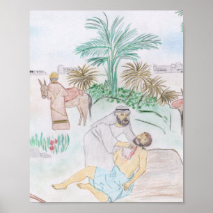 キリスト教の芸術作品 良いサマリア人 ポスター