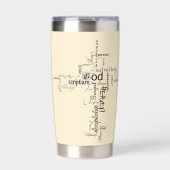 キリスト教の言葉が交わるパーソナライズされた 保温保冷タンブラー (正面)