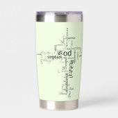 キリスト教の言葉が交わるパーソナライズされた 保温保冷タンブラー (正面)