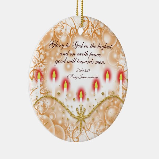 キリスト教の詩のクリスマスの蝋燭 セラミックオーナメント (右)