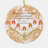 キリスト教の詩のクリスマスの蝋燭 セラミックオーナメント (正面)