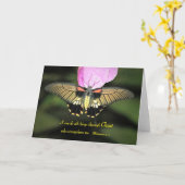 キリスト教の詩の蝶 カード (黄色い花)