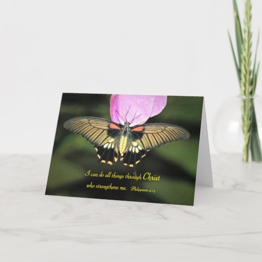 キリスト教の詩の蝶 カード (正面)