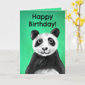 キリスト教の誕生日カード (パンダ) カード (黄色い花)