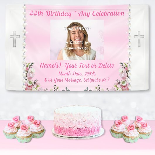 キリスト教の誕生日旗、牧師の妻の誕生日。 横断幕