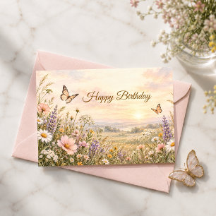 キリスト教の誕生日 ちょうちょ 野の花 信仰 カード