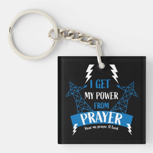 キリスト教の賜物で私の力を得る祈りの言葉 キーホルダー (正面)