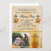 キリスト教の赤ちゃんシャワーでイエス 招待状 (正面/裏面)