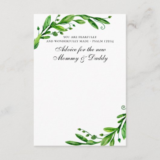 キリスト教の赤ちゃんシャワー | アドバイスforママ&ダディ アドバイスカード (正面)