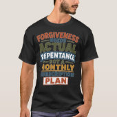 キリスト教の赦しと悔い改め ユーモア信仰 Tシャツ (正面)