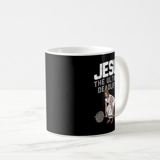 キリスト教の重量挙げおもしろい労働 コーヒーマグカップ (正面右)