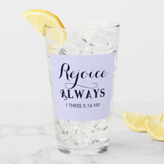 キリスト教の青の聖書聖句に喜ぶ タンブラーグラス (アイス正面)