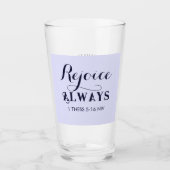 キリスト教の青の聖書聖句に喜ぶ タンブラーグラス (正面)