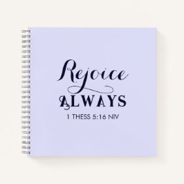 キリスト教の青の聖書聖句に喜ぶ ノートブック