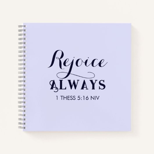 キリスト教の青の聖書聖句に喜ぶ ノートブック (正面)