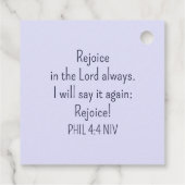 キリスト教の青の聖書聖句に喜ぶ フェイバータグ (裏面)