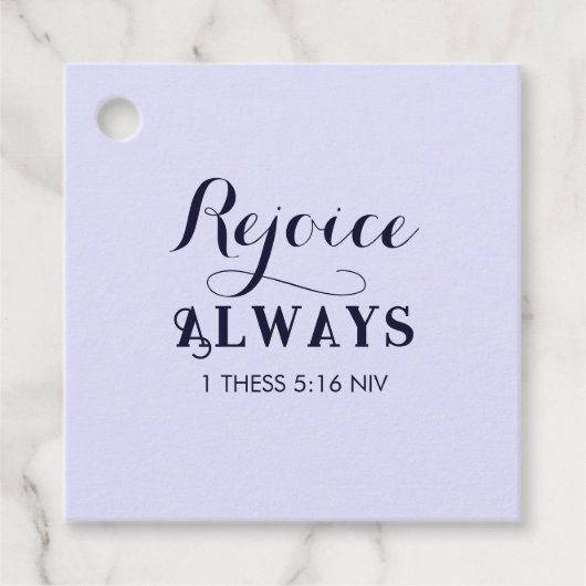 キリスト教の青の聖書聖句に喜ぶ フェイバータグ (正面)