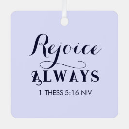 キリスト教の青の聖書聖句に喜ぶ メタルオーナメント