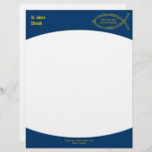 キリスト教の魚のシンボル文字 レターヘッド (正面/裏面)