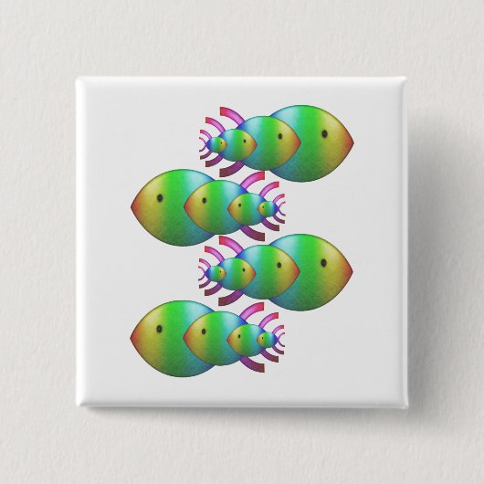 キリスト教の魚の記号家族 缶バッジ (正面)