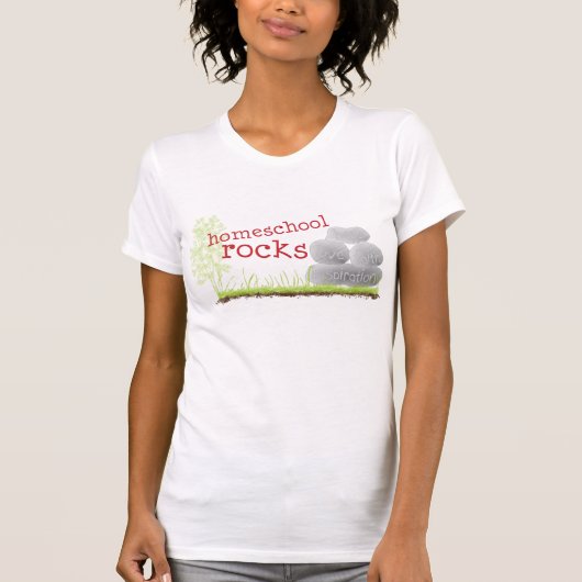 キリスト教のhomeschoolのTシャツ- Homeschoolの石 Tシャツ (正面)