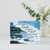 キリスト教はがき,神が造られた,海,宗教 ポストカード (スタンド正面)