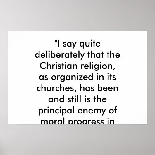 キリスト教は進歩の敵だ ポスター (正面)