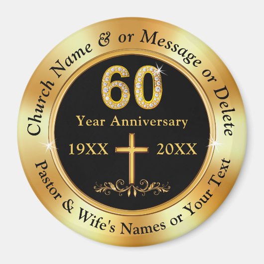 キリスト教または60th教会の記念日、好意 マグネット (正面)
