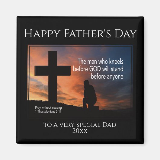 キリスト教を絶え祈ずの父の日 マグネット (正面)